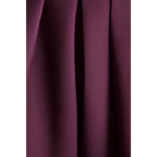 Jamila | Robe mi-longue prune à encolure arrondie