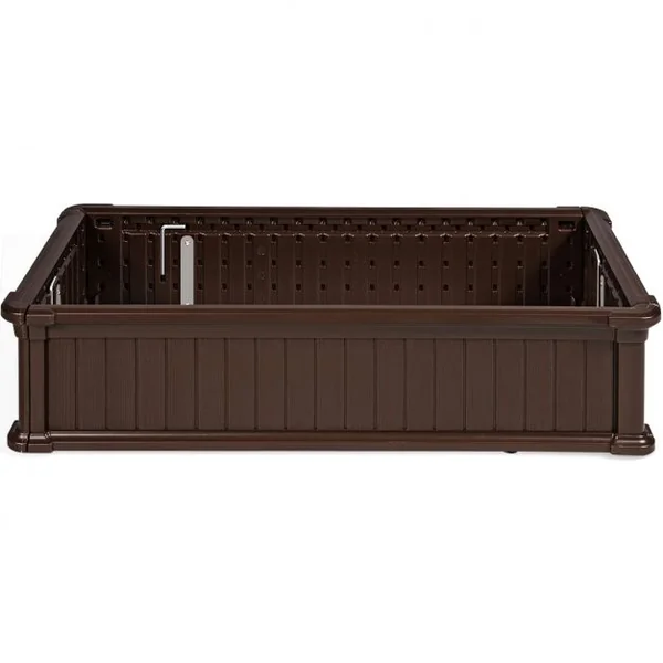Jardinière en Plastique Bac à Plantes Rectangulaire pour Légumes et Fleurs 122 x 60 x 30 cm Marron