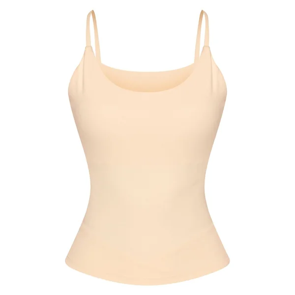 Jaune Beurre Brassière De Sport Longue Sculptante À Bretelles Fines