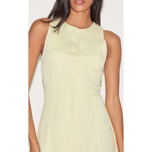Jaune Beurre Combi-short Jupe-culotte En Lin Jaune Beurre Avec Dos Cintré