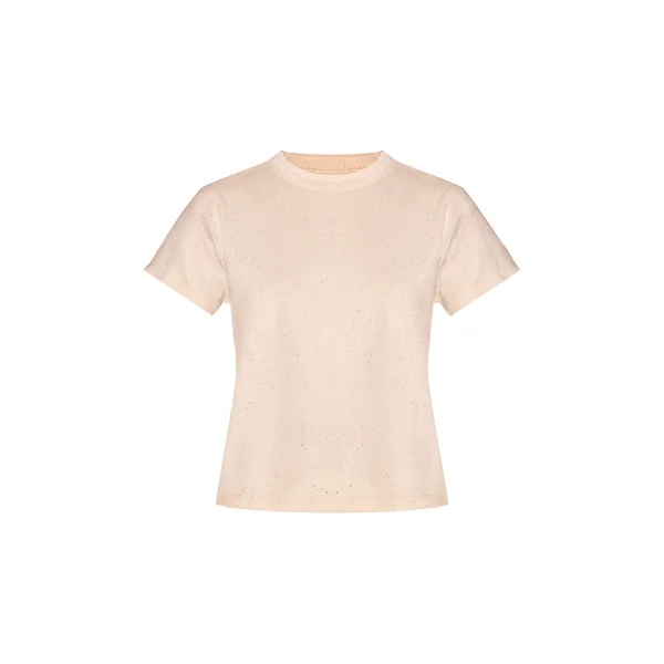 Jaune Beurre Ensemble Coordonné T-shirt Moucheté