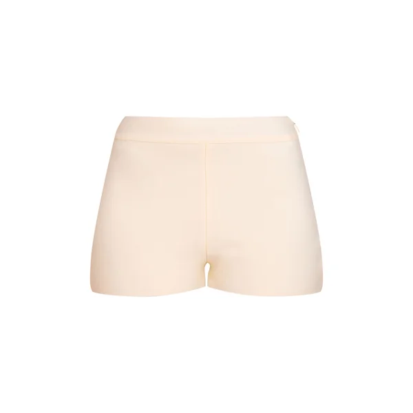 Jaune Beurre Short Taille Mi-haute Ajusté Style Bandage