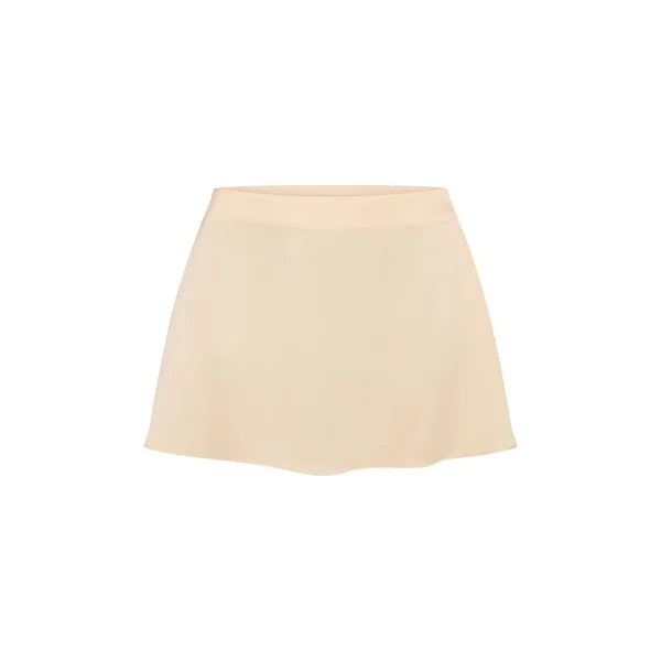 Jaune Citron Ensemble Coordonné Mini-jupe Fluide En Satin