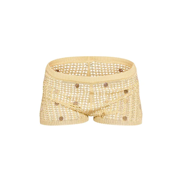 Jaune Citron Short En Maille À Sequins