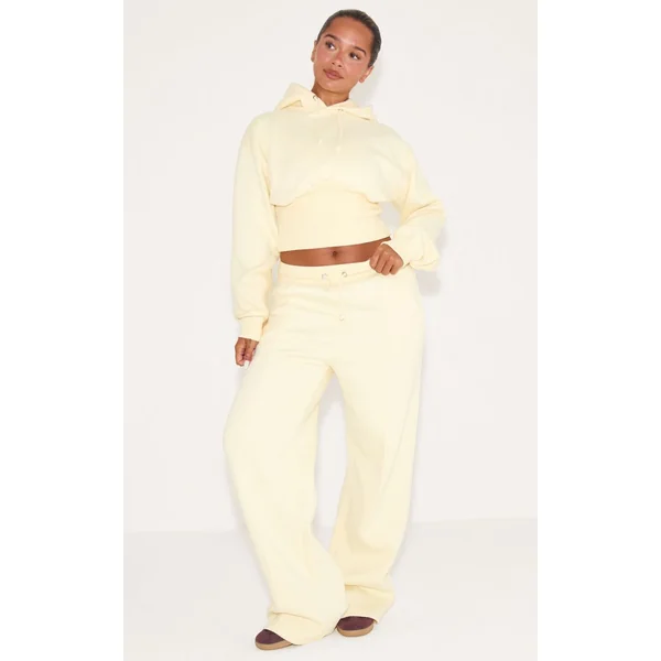 Jaune Citron Sweat À Casynthétiqueche Court Taille Froncée Shape