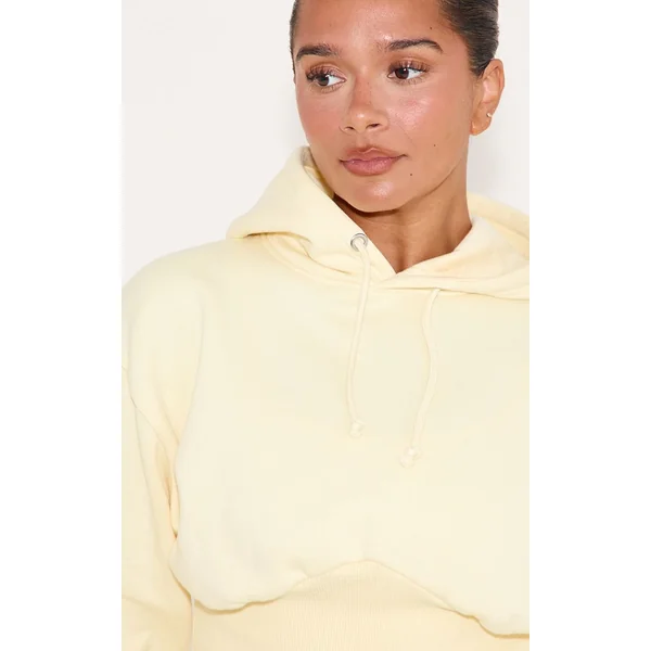 Jaune Citron Sweat À Casynthétiqueche Court Taille Froncée Shape