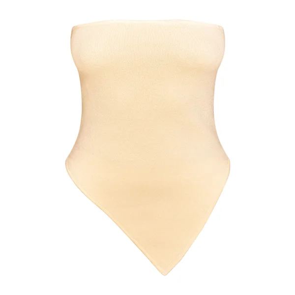 Jaune Citron Top Bandeau En Maille Fine À Ourlet Asymétrique