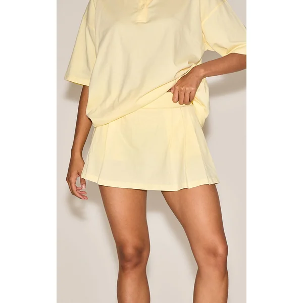 Jaune Jupe-short De Tennis Mini Plissée À Rayures Coordonnée