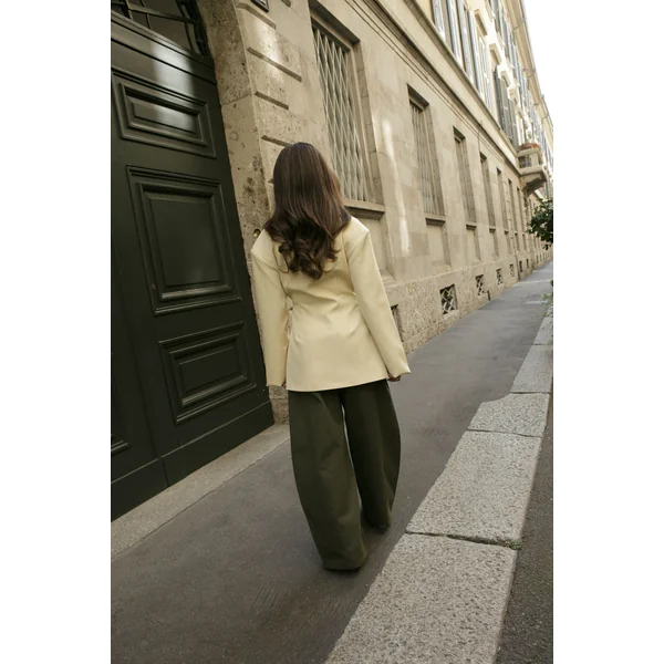 Jaune Pâle Blazer Cintré À Taille Ajustée