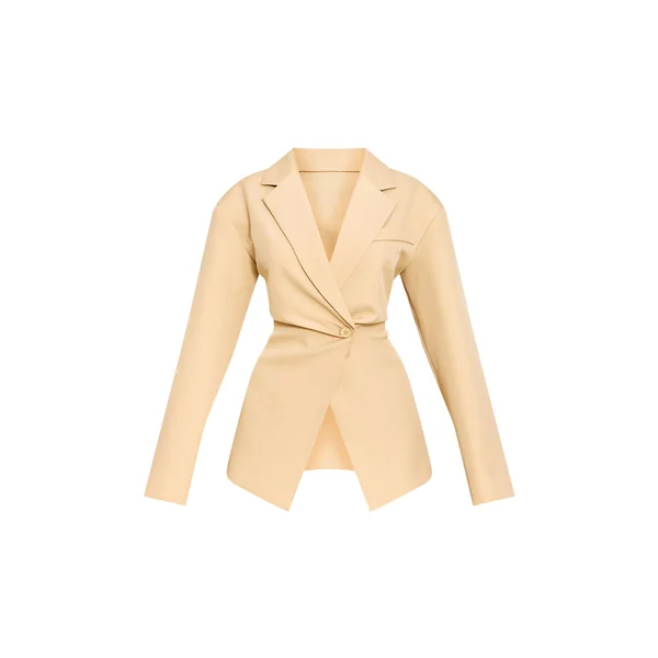 Jaune Pâle Blazer Cintré À Taille Ajustée