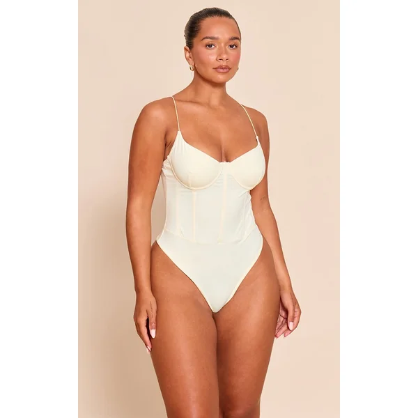 Jaune Pâle Body Sculptant À Armatures