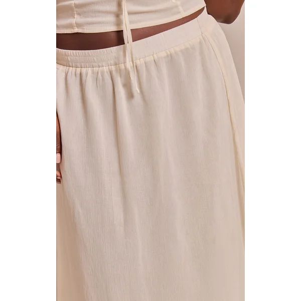 Jaune Pâle Jupe Maxi Fluide En Mousseline Grande Taille