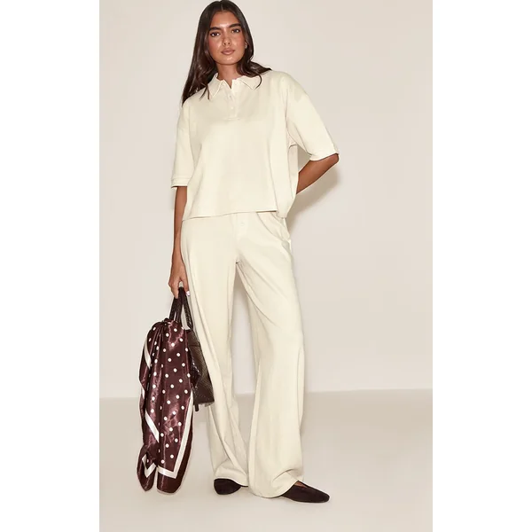 Jaune Pâle Pantalon Large À Boutons