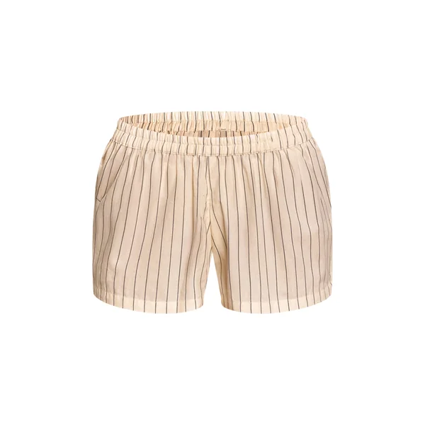 Jaune Short En Coton À Rayures