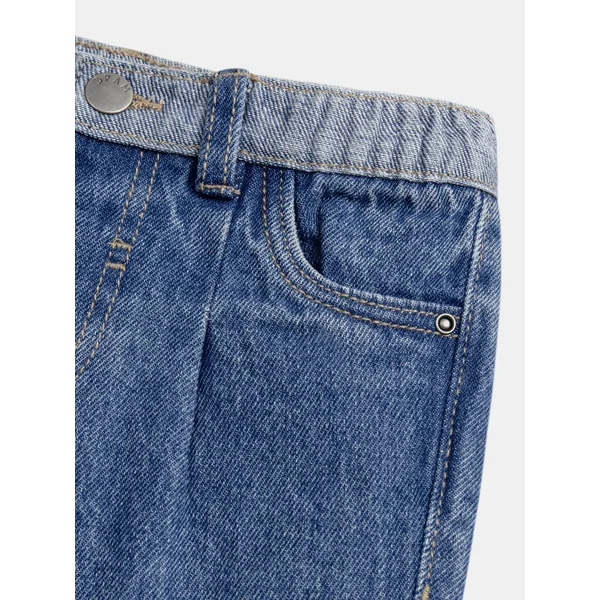 Jean bleu bicolore motif pomme pour bébé garçon - Soins Bébé Naturels & Produits Maman Après Naissance