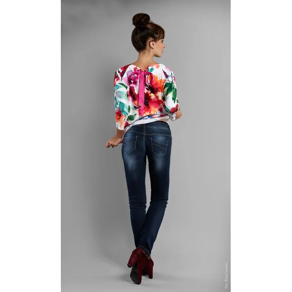 Jean de grossesse taille basse - Denim tissé toucher doux - Reste 1XL