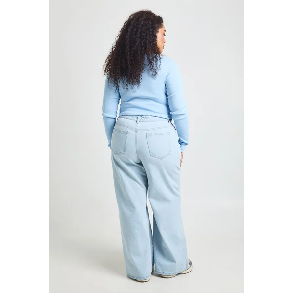 Jean Grande Taille En Denim Taille Haute Coupe Large