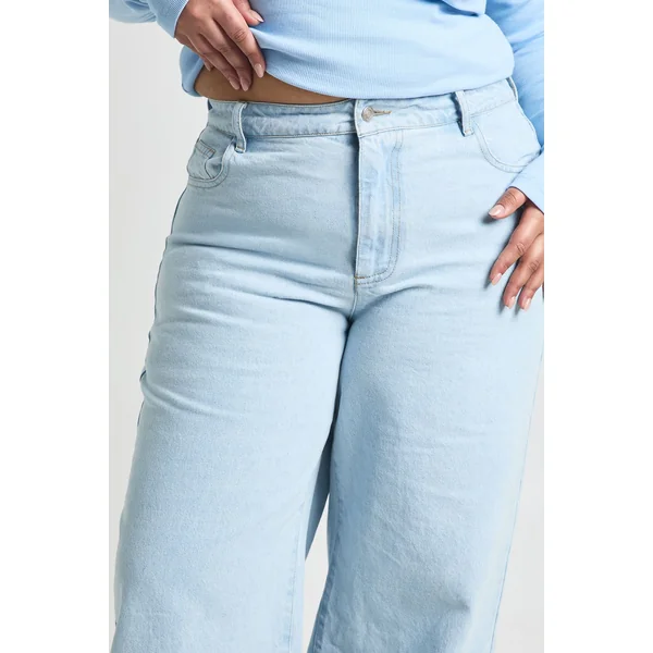 Jean Grande Taille En Denim Taille Haute Coupe Large