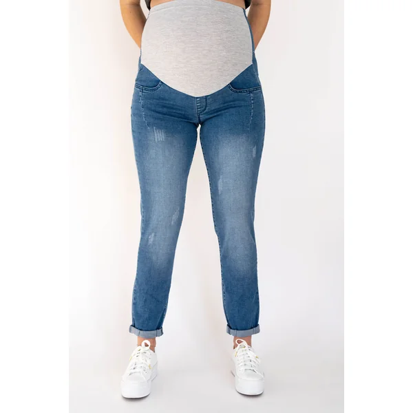 Jeans 7/8 délavé - bleu denim