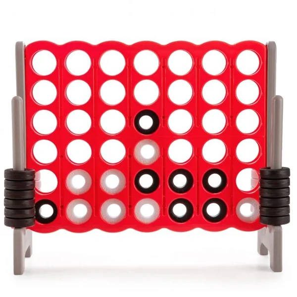 Jeu Puissance 4 Géant avec 42 Anneaux et 2 Leviers de Redémarrage pour Fête Intérieur Extérieur 120x42x104cm