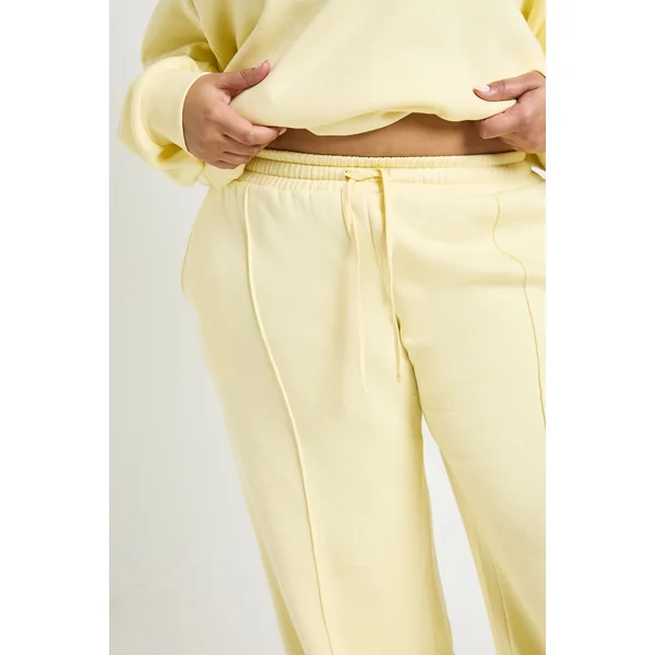 Jogger Grande Taille Basique À Jambe Droite Avec Détails De Pinces