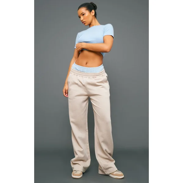 Jogger Large À Jambes Amples Avec Double Ceinture Oversize