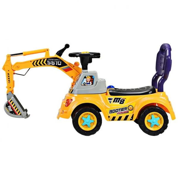 Jouet d’Excavatrice Autoporté pour Enfants de 3 à 5 Ans Camion Pelleteuse pour Enfants en PP, 103x29x46,5cm, Jaune