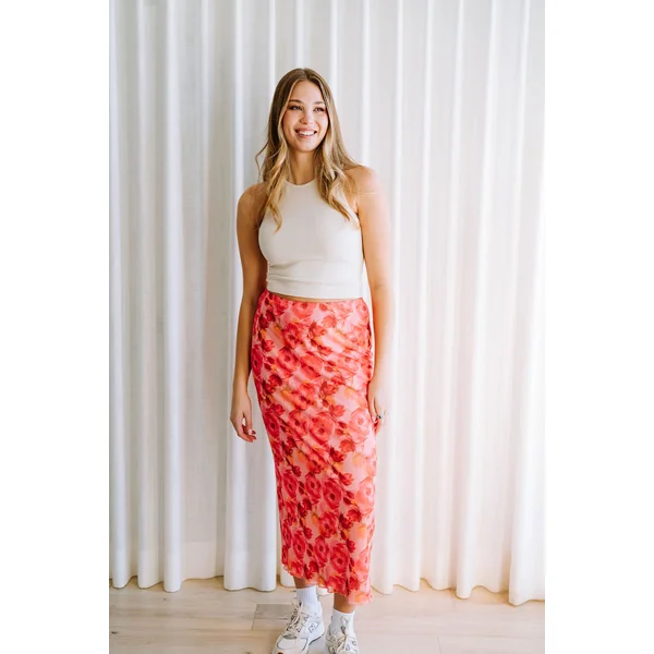 Jupe en mèche - rose melon d'eau