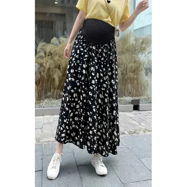 Jupe Grossesse Florale en Mousseline