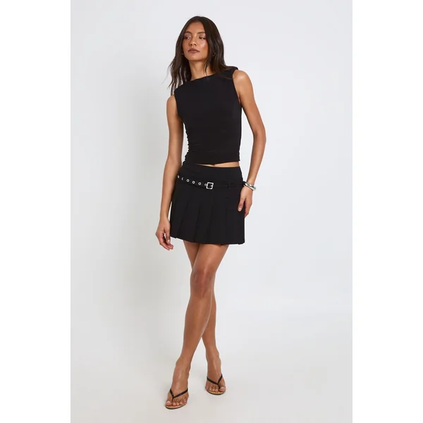 Jupe Mini Plissée À Détail Boucle Pour Grandes Tailles