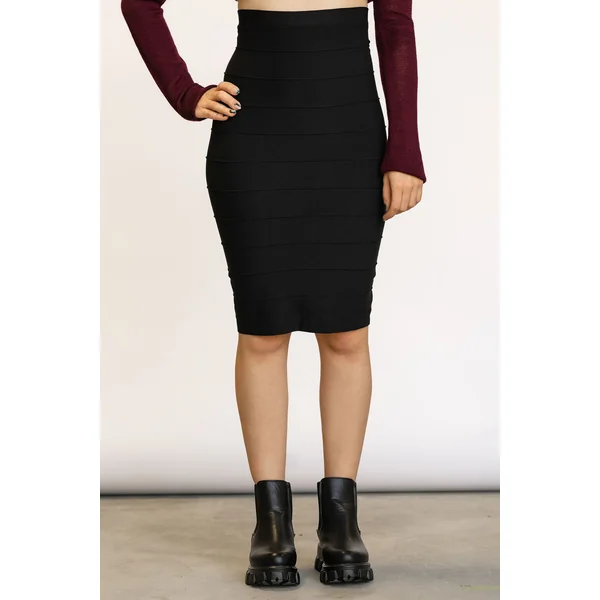 Jupe taille haute - noir