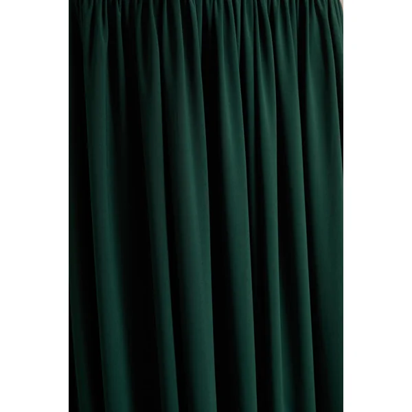 Kady | Robe longue vert foncé à encolure asymétrique avec détails froncés
