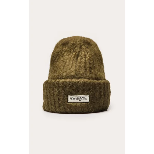 Kaki Bonnet Côtelé Épais Moelleux
