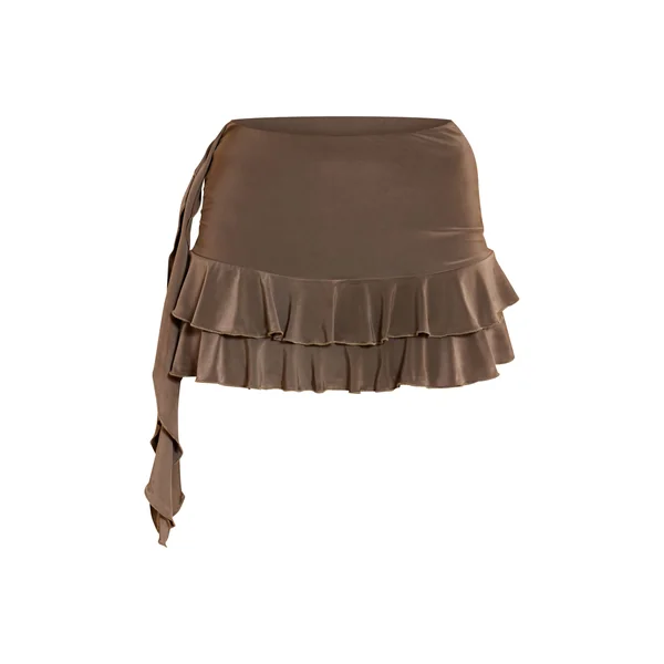 Kaki Mini-jupe Coordonnée À Volants Slinky