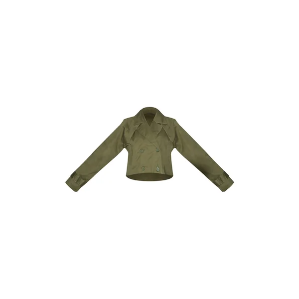 Kaki Trench-coat Court Avec Détail De Patte De Tempête