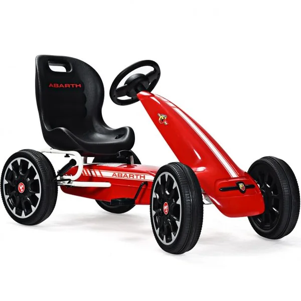 Kart à Pédales d’Extérieur pour Enfants avec Siège Réglable avec Pneus Diamètre de 30cm Rouge