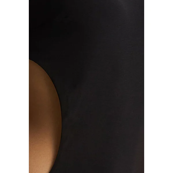 Katara | Robe longue noire à col montant avec découpes sur le corps