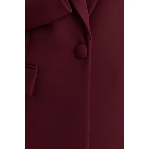 Katherine | Veste tailleur bordeaux à décolleté plongeant