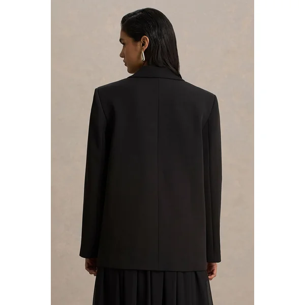 Katherine | Veste tailleur noire à décolleté plongeant