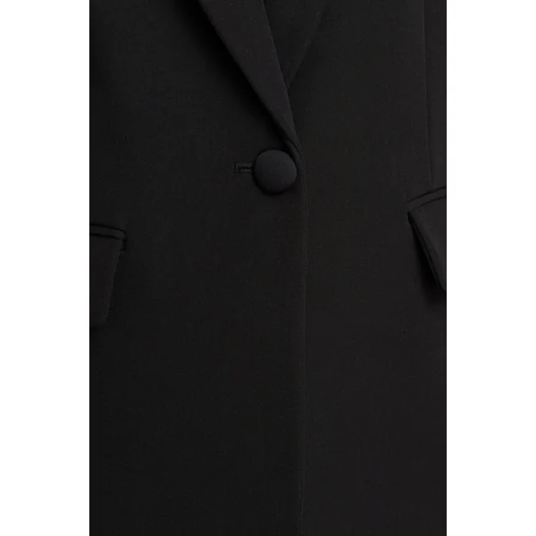 Katherine | Veste tailleur noire à décolleté plongeant