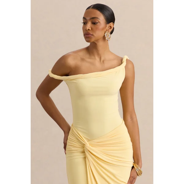 Kesia | Body citron asymétrique torsadé