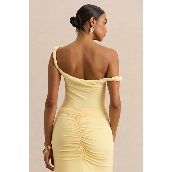 Kesia | Body citron asymétrique torsadé