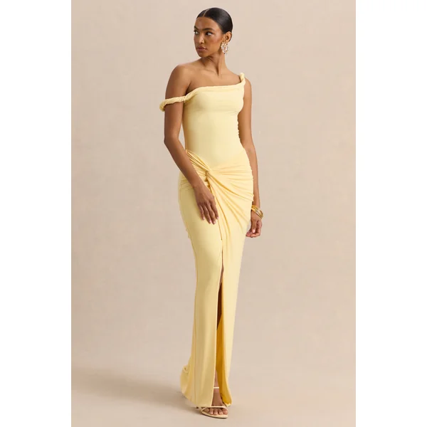 Kesia | Body citron asymétrique torsadé
