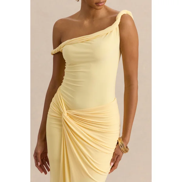 Kesia | Body citron asymétrique torsadé