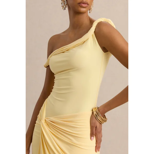 Kesia | Body citron asymétrique torsadé