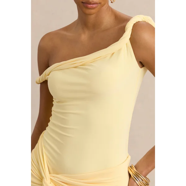 Kesia | Body citron asymétrique torsadé