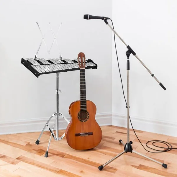 Kit de Percussion Glockenspiel 30 Note avec Support et Pupitre Hauteur Réglable 58-96CM