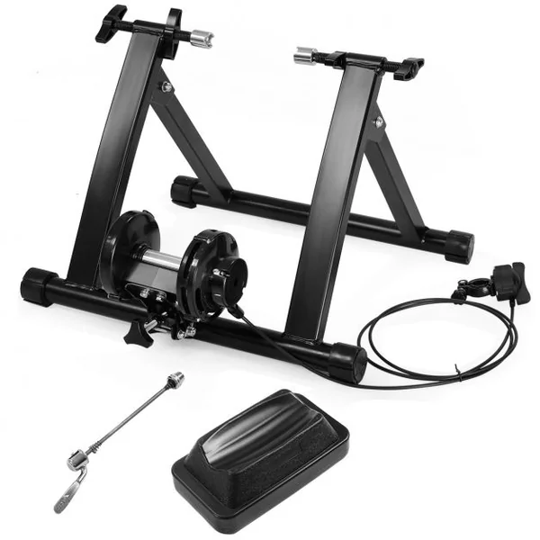 Kit Magnétique D’entraînement pour Vélo D’appartement 8 Niveaux de Résistance Pliable Capacité 150kg 54x48x39cm Noir