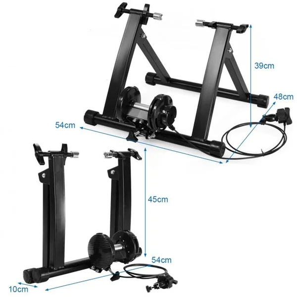 Kit Magnétique D’entraînement pour Vélo D’appartement 8 Niveaux de Résistance Pliable Capacité 150kg 54x48x39cm Noir