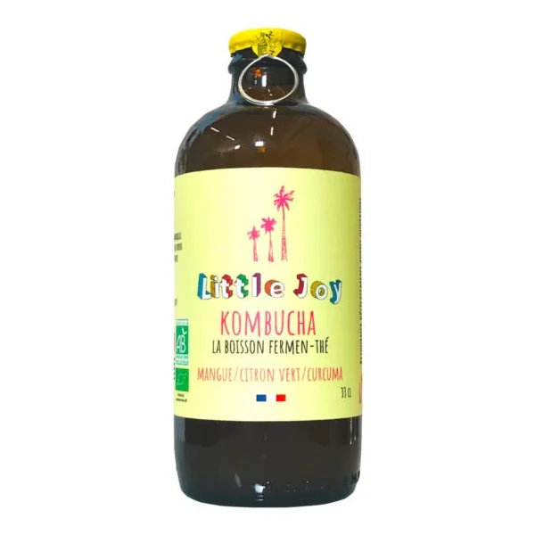 Kombucha mangue, citron vert, curcuma - 33cl